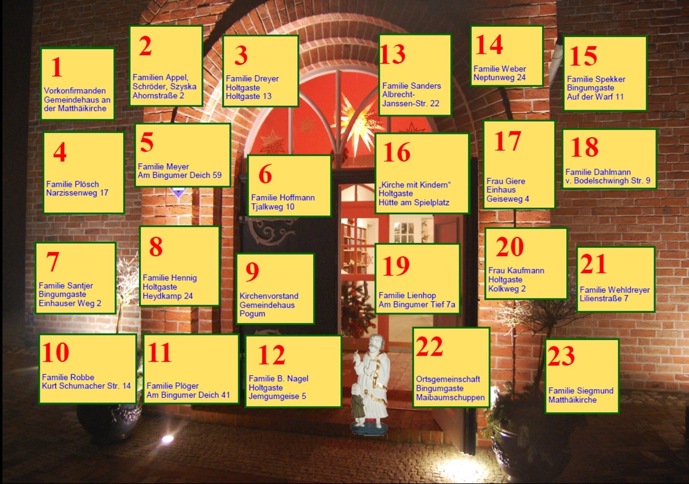 Lebendiger Advent 2019 in den Gemeinden Leer-Bingum, Jemgum-Holtgaste und Jemgum-Pogum, Kirche Ostfriesland