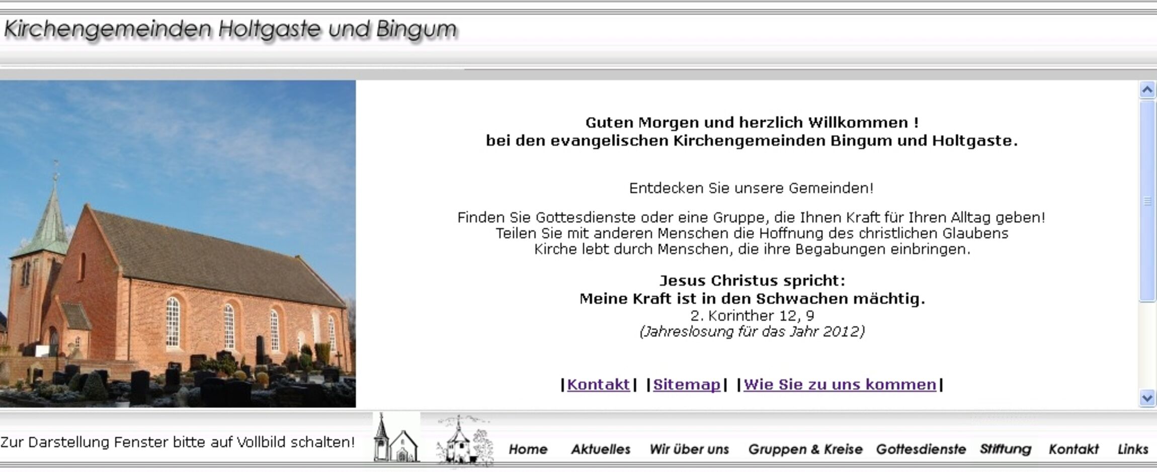 Die bisherige Webseite der Gemeinden