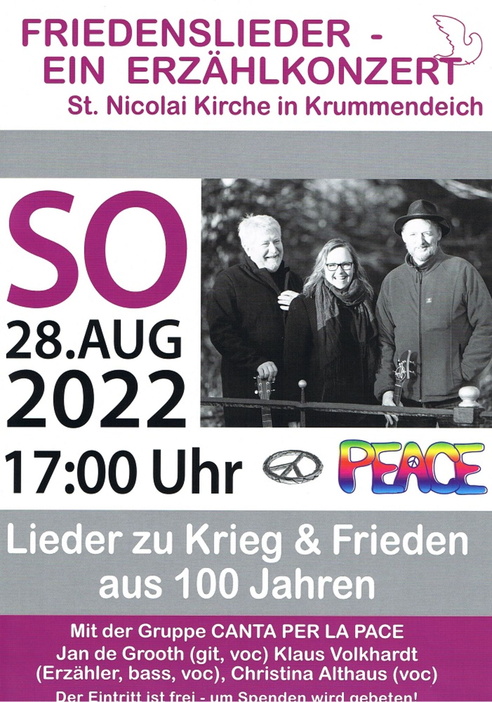 Friedenslieder - Erzählkonzert 08.2022