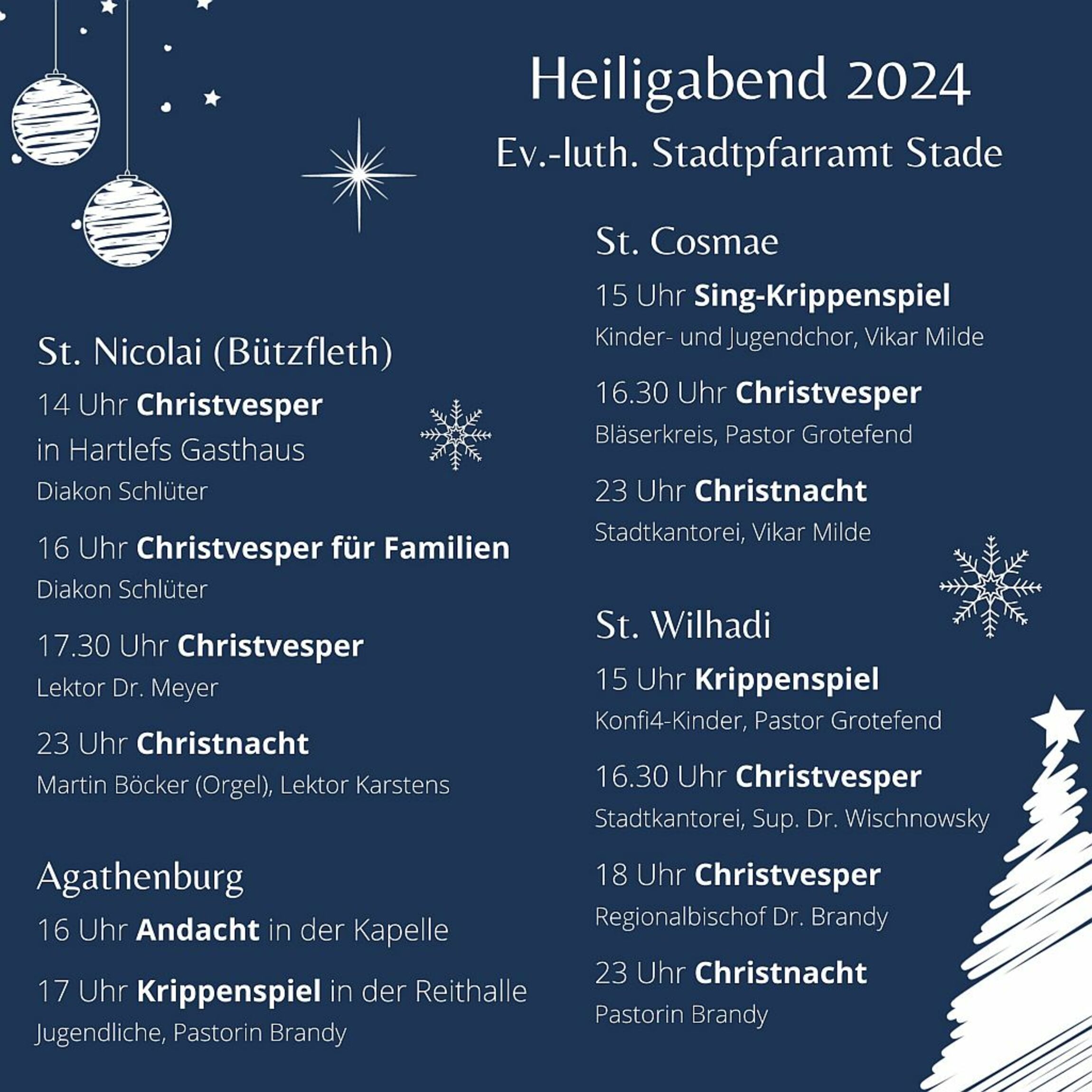 Heiligabend-Gottesdienste 2024