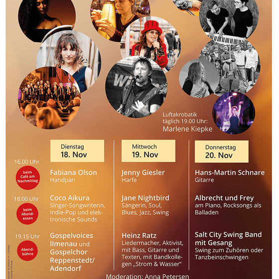 Plakat Bühnenprogramm bei der Vesperkirche